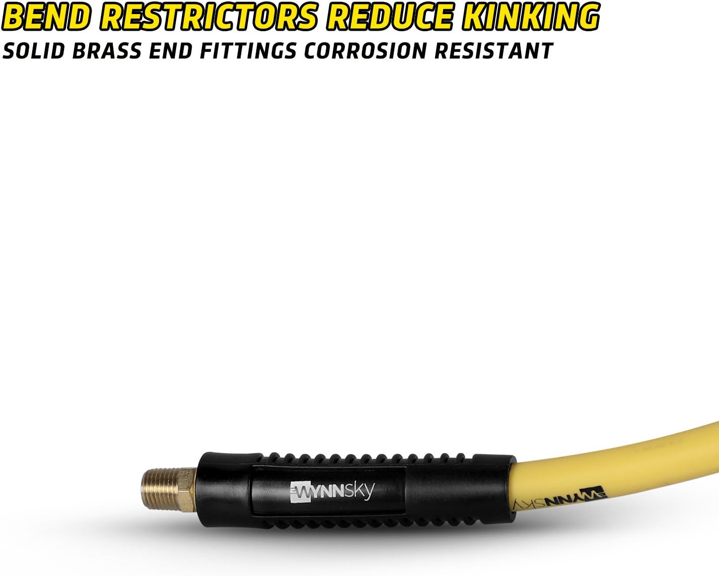 WYNNsky Manguera Híbrida de Aire de 3/8" y 50ft Manguera de Compresor de Aire. Conector de 1/4" MNPT de Carga Pesada y Peso Ligero Híbrido con Envolturas Resistentes a Curva