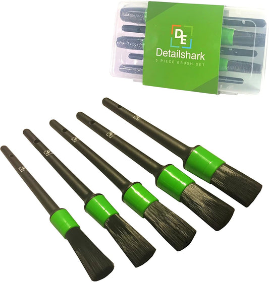 uego de cepillos para detalles automáticos (5) el mejor kit de cepillos para detalles de automóvil, tuercas de llanta, cuero/rueda, interior, asiento, tapicería, lavado de motor, cepillos