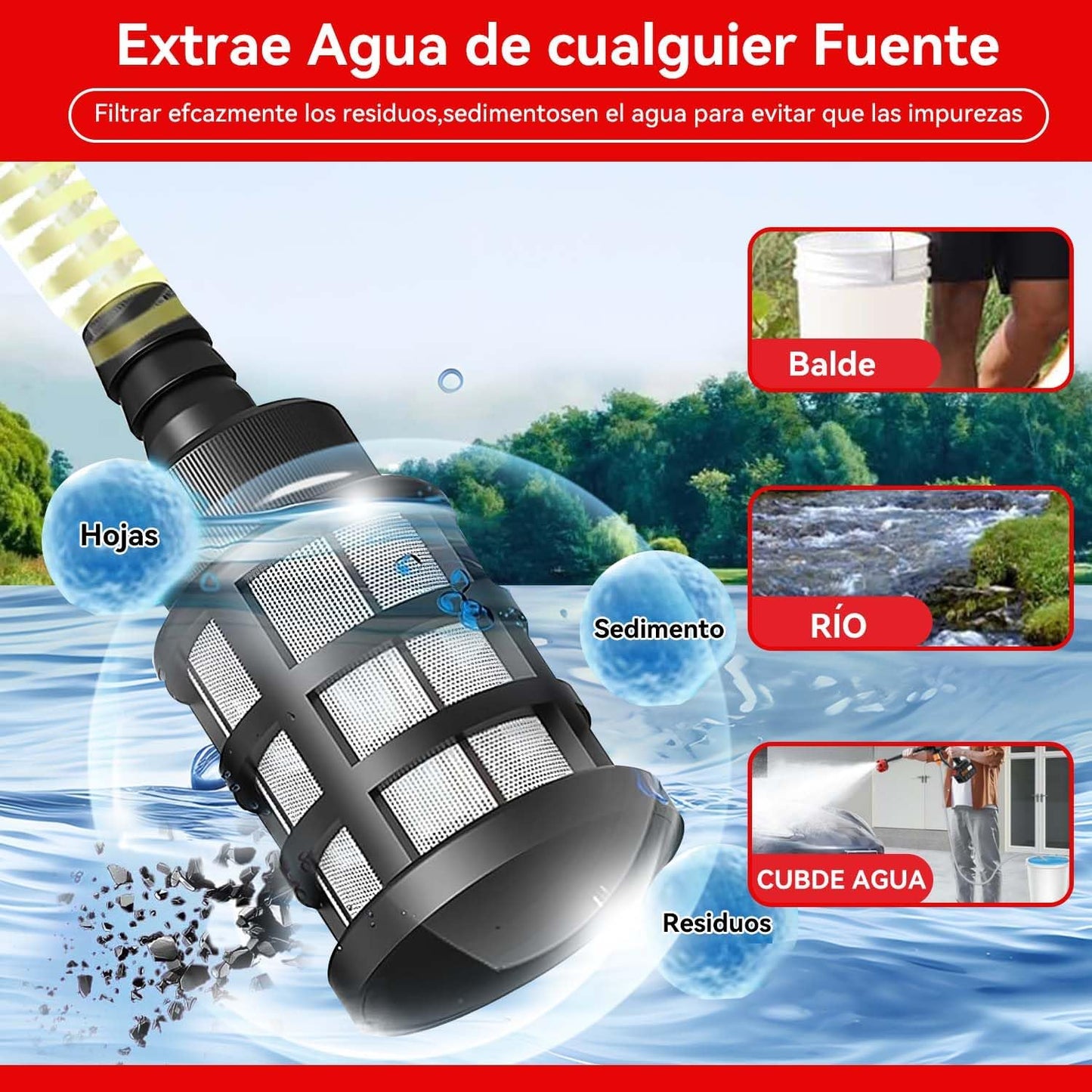 96V Hidrolavadora Inalambrica(2 Batería),Hidrolavadora Portatil con Manguera 5m, 2 Boquilla y Cañón de Espuma,Lavadora a Presión Portátil,Alcance de 6-8 Metros,Lavar Coches,Pisos,Riego de Jardín