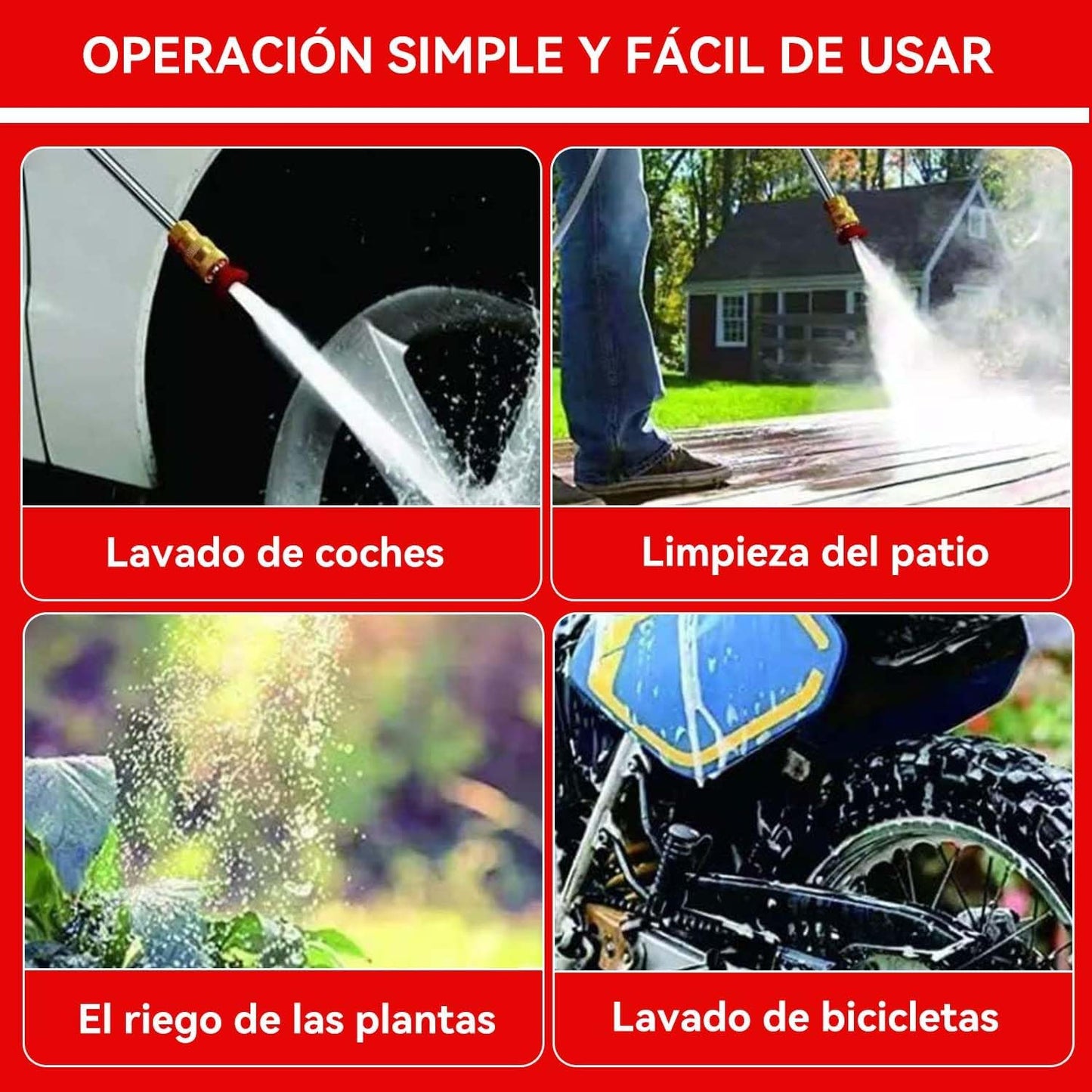 96V Hidrolavadora Inalambrica(2 Batería),Hidrolavadora Portatil con Manguera 5m, 2 Boquilla y Cañón de Espuma,Lavadora a Presión Portátil,Alcance de 6-8 Metros,Lavar Coches,Pisos,Riego de Jardín